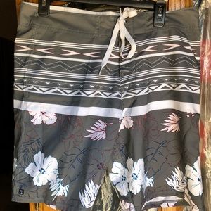 New Board shorts Grey Floral Tribal